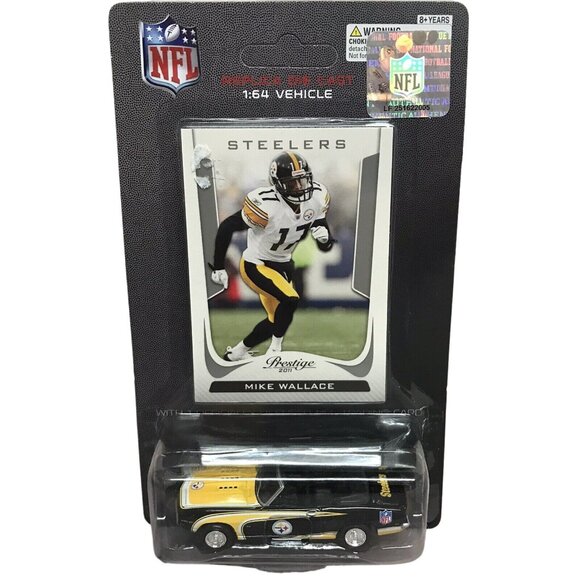 Pittsburgh Steelers Die Cast Camaro 1:64 Car Prestige 2011 Mike Wallace Card New - Picture 1 of 5